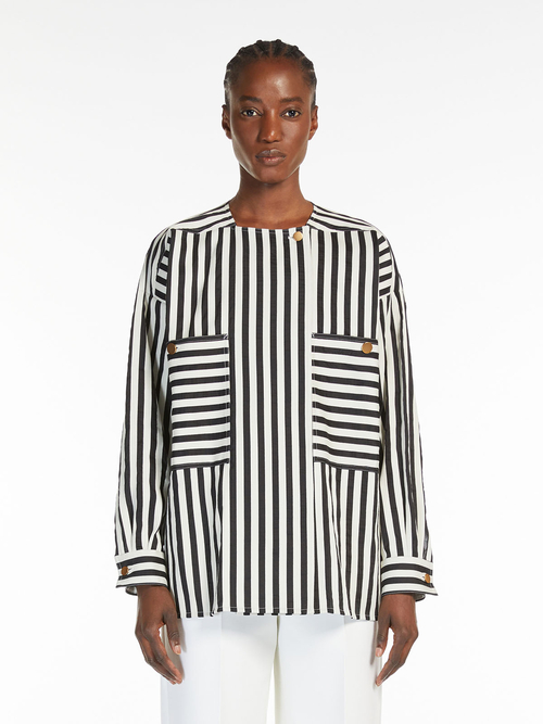 コットン シルク サテン ブラウス