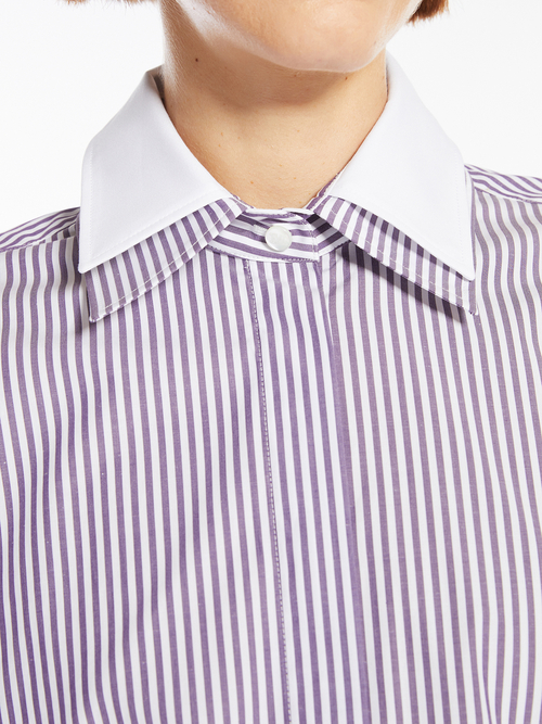 コットン ポプリン ストライプ シャツ 詳細画像 パープル 3