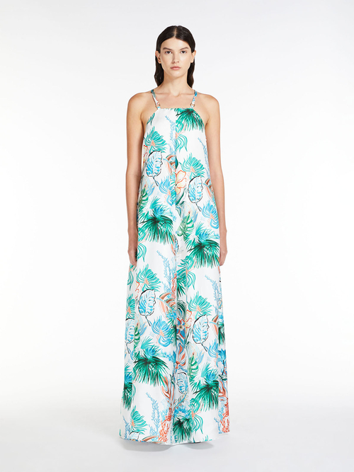 ピュア シルク プリント ドレス