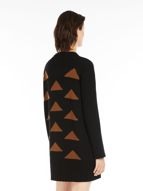 ウール カシミヤ インターシャ ニット ドレス 詳細画像 ブラック 2