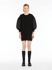 ピュア ウール  バルーン スリーブ ドレス