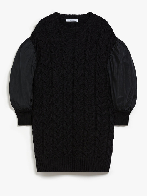 ピュア ウール  バルーン スリーブ ドレス 詳細画像 ブラック 3