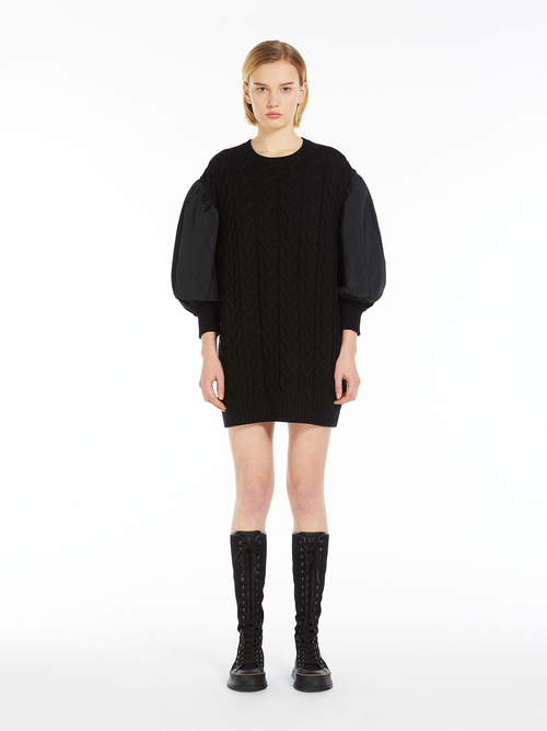 ピュア ウール  バルーン スリーブ ドレス