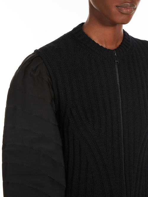 ピュア ウール バルーンスリーブ カーディガン 詳細画像 ブラック 3