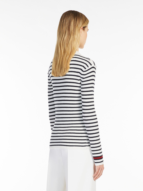 ピュア ウール ボーダー ニット 詳細画像 ホワイト 2