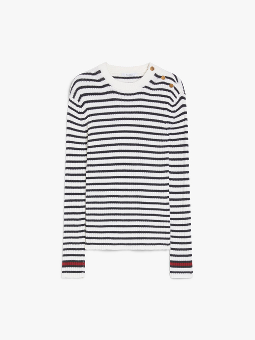 ピュア ウール ボーダー ニット 詳細画像 ホワイト 4