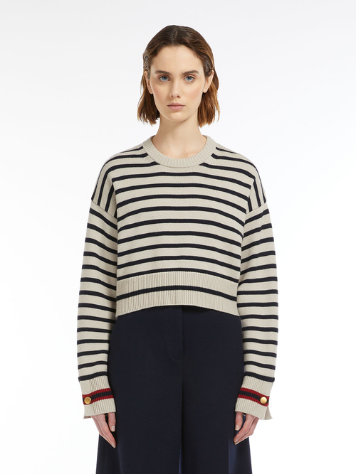 ピュア ウール クロップド ニット 詳細画像 サンド 1