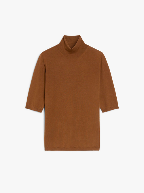 ピュア ウール ハイネック ニット 詳細画像 キャメル 7