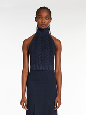 ピュア コットン ケーブル ニット