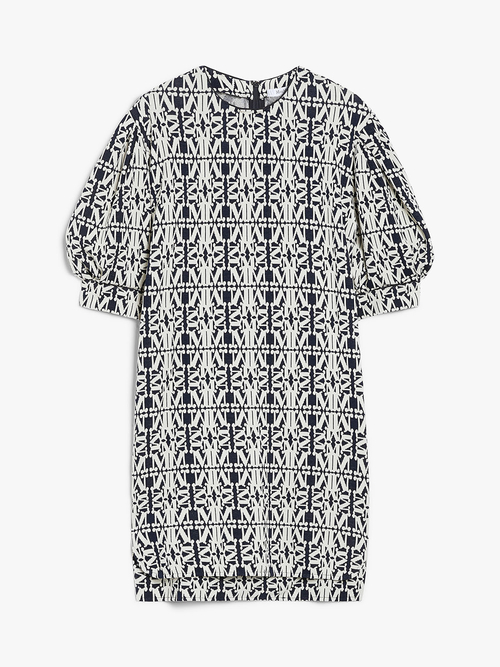 コットン ジャカード ジャージー ドレス 詳細画像 ホワイト&times;ブルー 4