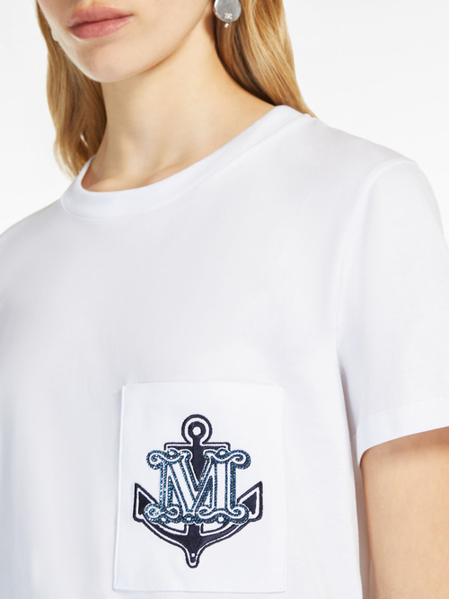 ピュア コットン Tシャツ 詳細画像 ホワイト&times;ブルー 3