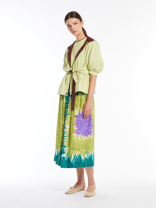 ピュア コットン プリント スカート 詳細画像 グリーン 5