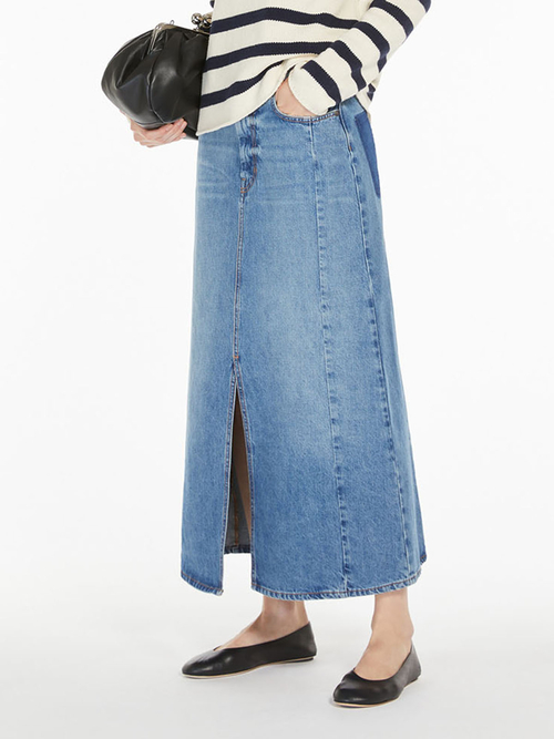 コットン デニム ロング スカート