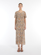 ピュア シルク プリント ドレス