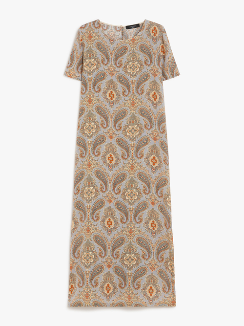 ピュア シルク プリント ドレス 詳細画像 ブルーグレー 3