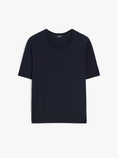 シルク コットン ニット Tシャツ 詳細画像 ネイビー 4