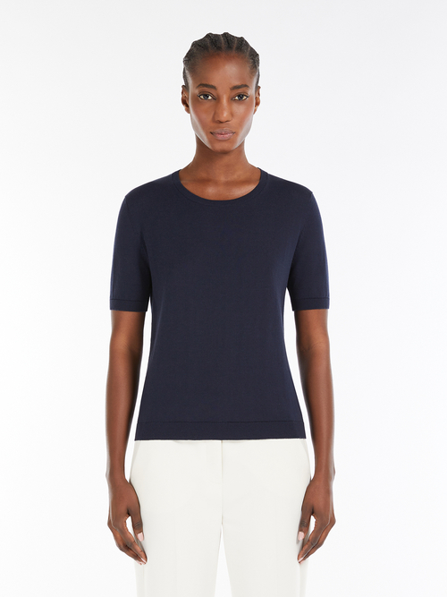 シルク コットン ニット Tシャツ