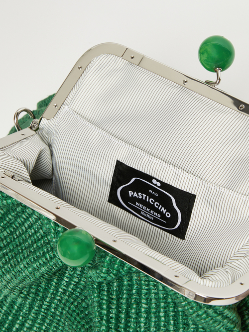 ラフィア エフェクト ミディアム パスティチーノ バッグ 詳細画像 グリーン 6