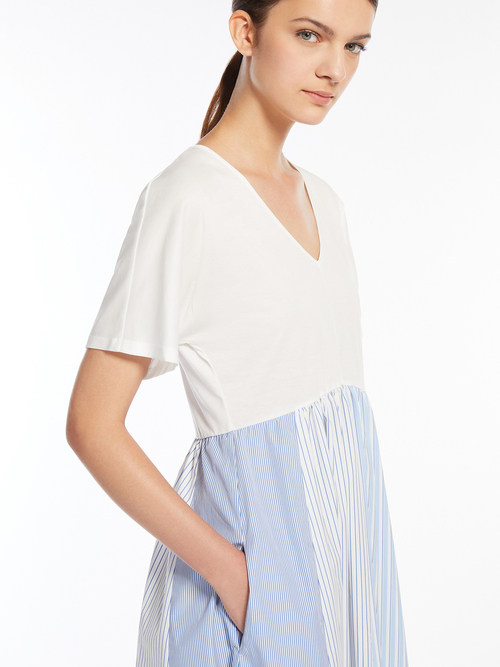 ピュア コットン バイマテリアル ジャージードレス 詳細画像 ブラック 3