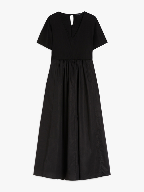 ピュア コットン バイマテリアル ジャージードレス 詳細画像 ブラック 8