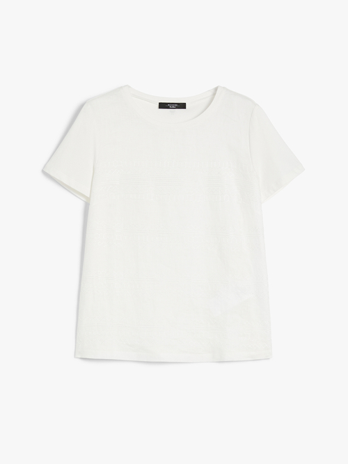 コットン リネン バイマテリアル Tシャツ 詳細画像 ホワイト 4