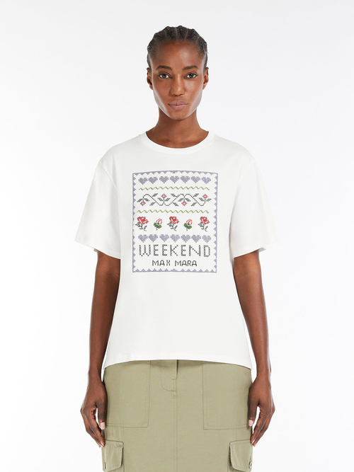 コットン ジャージー Tシャツ 詳細画像 ホワイト&times;ネイビー 1