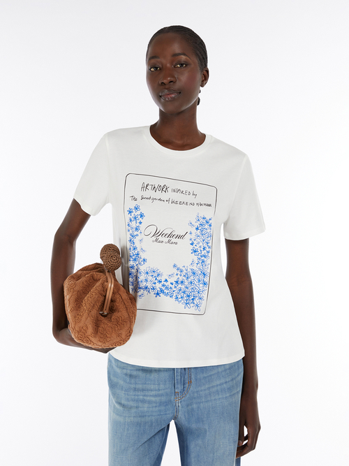コットン プリント Tシャツ 詳細画像 ホワイト&times;ブルー 1