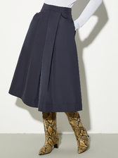  サテン ミディ カローラ スカート