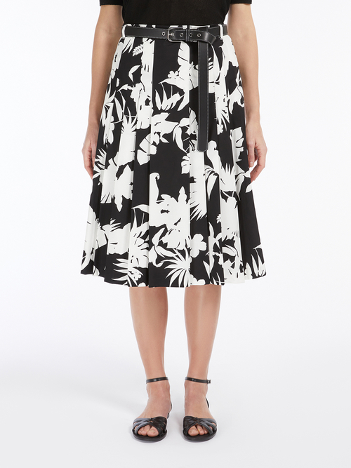 コットン ポプリン プリント スカート 詳細画像 ブラック 1