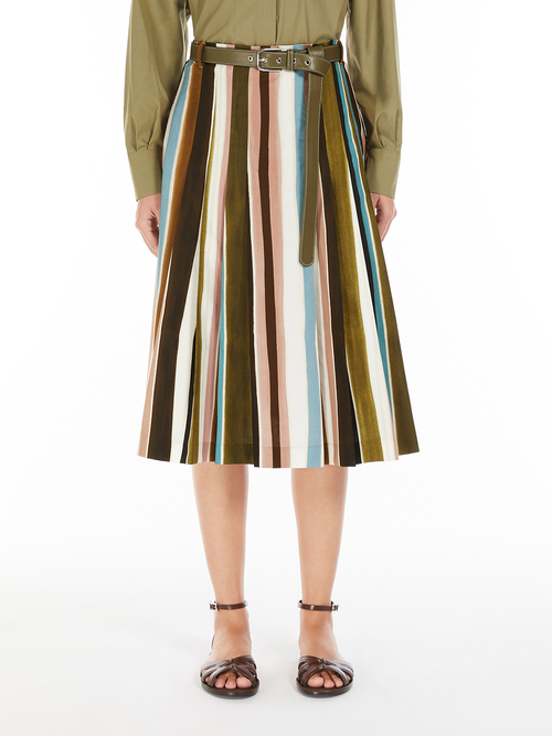 コットン ポプリン プリント スカート 詳細画像 カーキ 1