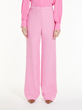 ピュアコットン クレープ ハイウエスト パンツ