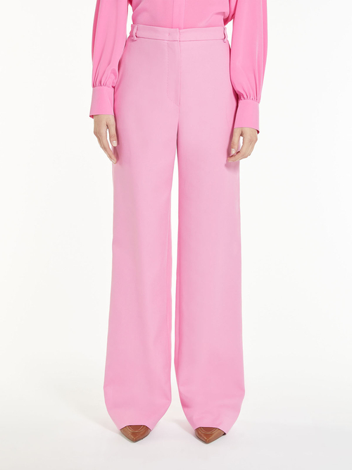 ピュアコットン クレープ ハイウエスト パンツ