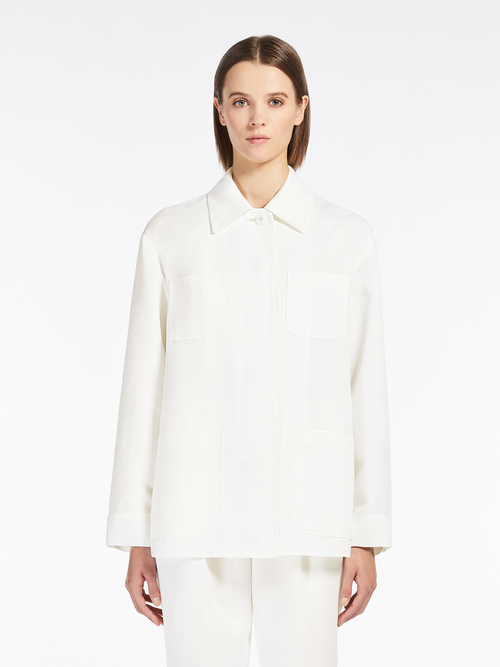 ビスコース リネン キャンバス シャツ ジャケット 詳細画像 ホワイト 1
