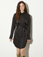  サテン シャツ ドレス