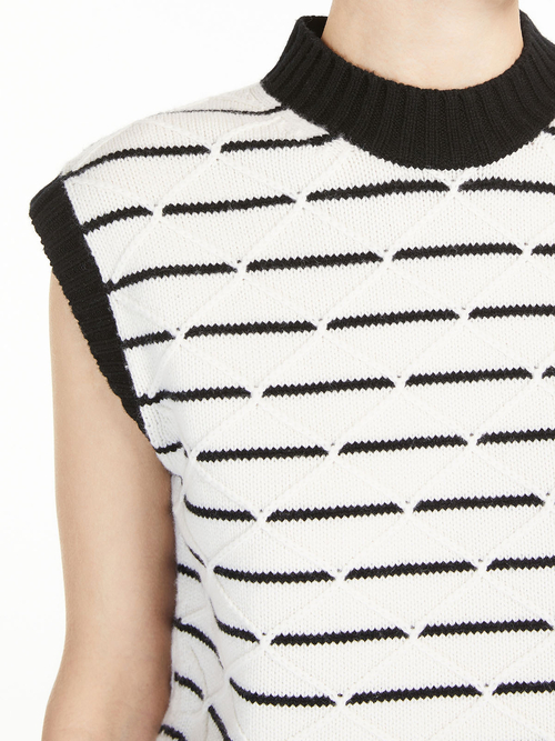 ウール カシミヤ ニット ベスト 詳細画像 ホワイト 3