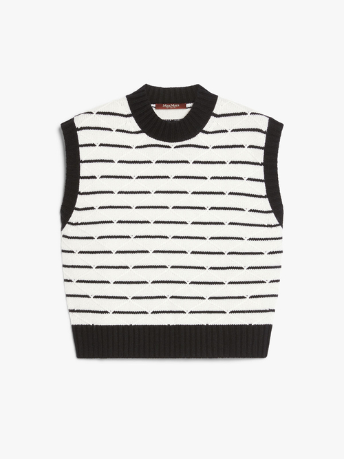 ウール カシミヤ ニット ベスト 詳細画像 ホワイト 4