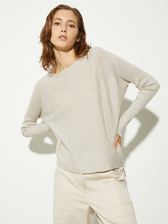  リネン ブレンド リブ セーター