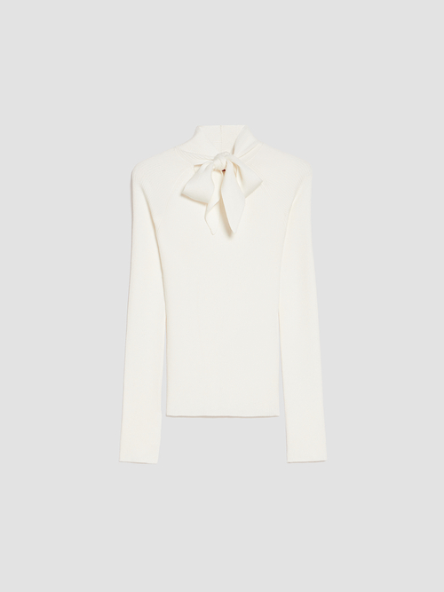  ボウタイ リブ ニット 詳細画像 ホワイト 4