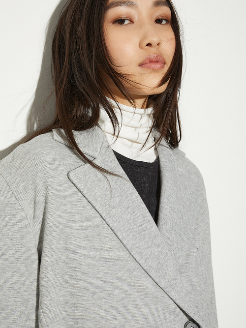  ピケジャージー ピーコート 詳細画像 メランジェグレー 3