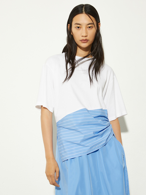  ドローストリング コットン Tシャツ 詳細画像 ライトブルー 1