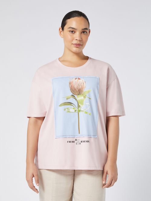 コットン プリント Tシャツ (※ブランド独自サイズ) 詳細画像 ピンク 1