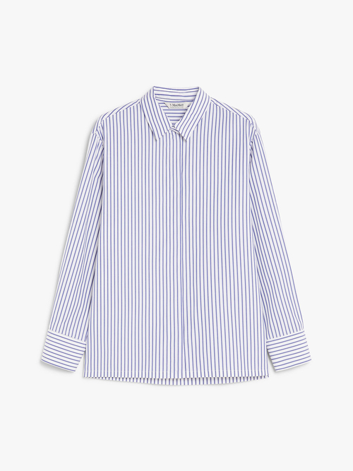 ピュア コットン ストライプ シャツ 詳細画像 ブルー 4