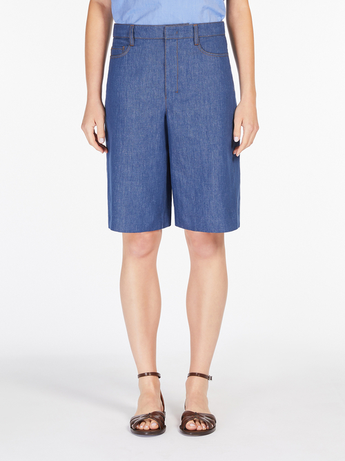 コットン リネン バミューダ パンツ 詳細画像 ブルー 1